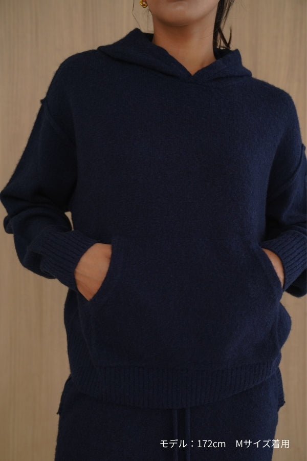 Cashmere Blend Knit Hoodie
