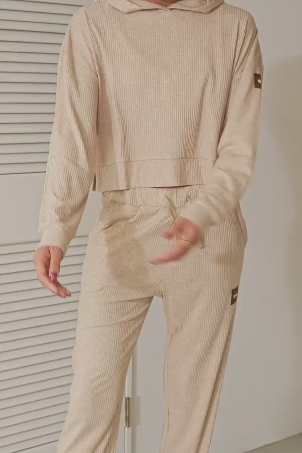 新品・正規品】andwang Patina Rib Hoodie ライトベージュ Soft-Rib Cropped Hoodie – ON℃